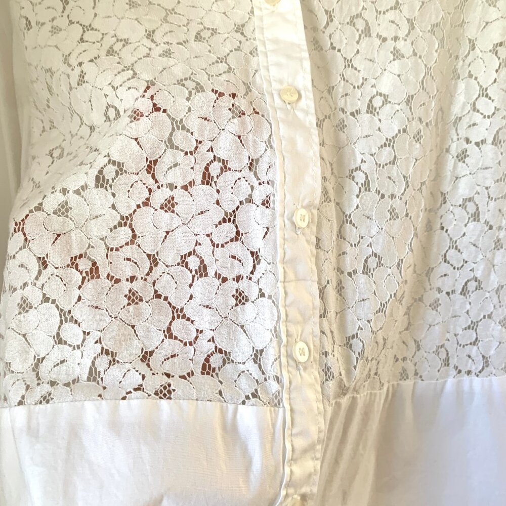 GAP Oversized Lace White Button Down Shirt size M - Picture 6 of 6